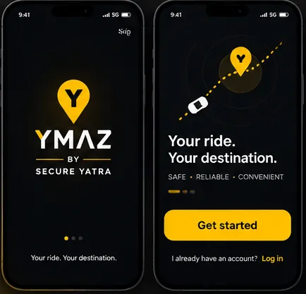 YMAZ app start screen